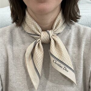 Vintage Dior Cream & Black Handkerchief/Scarf